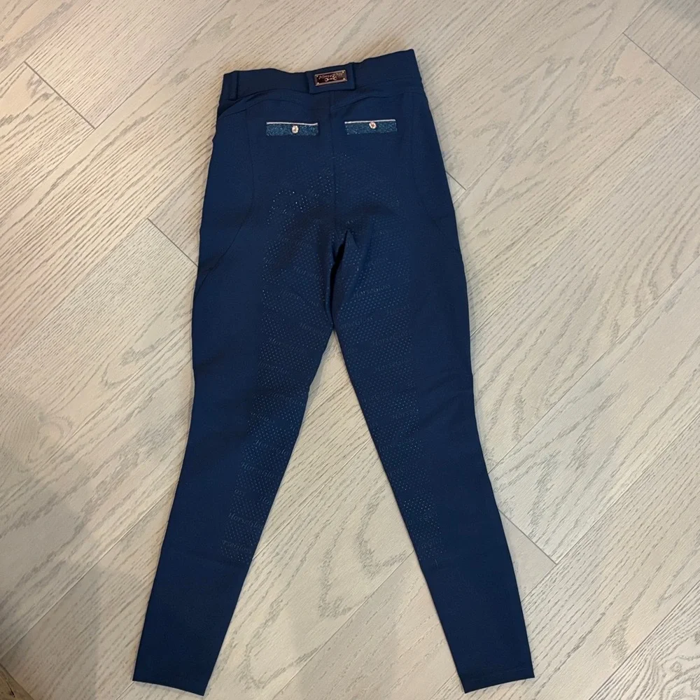 Navy Performance Riding Leggings - Picture 6 of 8